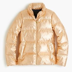 J CREW ROSE GOLD PUFFER JACKET
